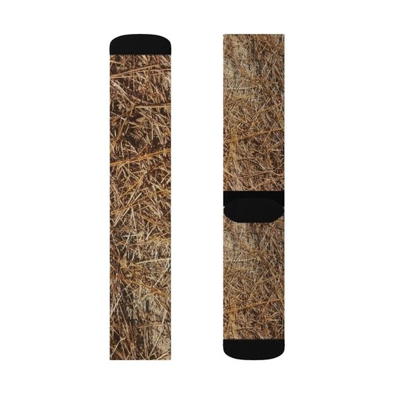 Gardeners Pine Tree Pine Needles Novelty Fun Socks | Ribbed Crew Socks Women Men - Picture 3 of 4